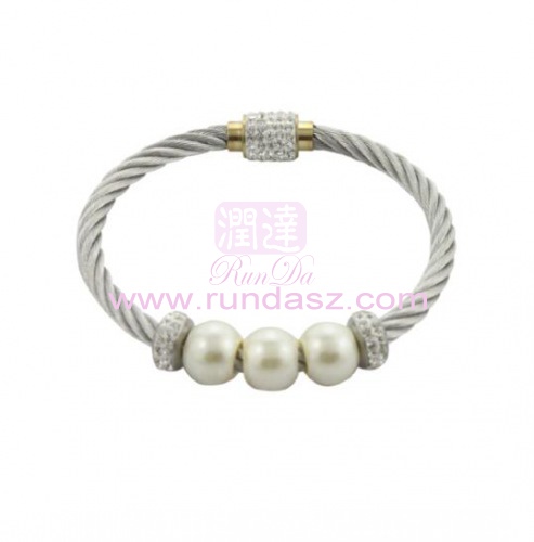 Women Stainless Steel Silver Bracelet&Bangles 